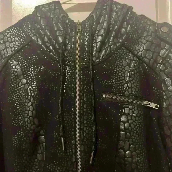 L.A. Kitty Vintage Y2K Juniors Black Snakeskin Style Zip up Jacket size M Rare - Picture 3 of 9